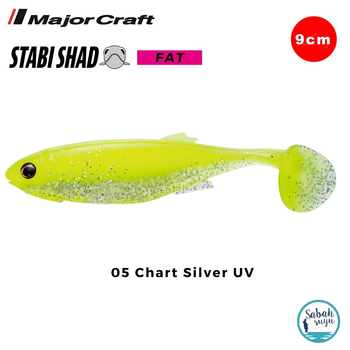 Major Craft Stabi Shad Fat 9cm Silikon Balık #05 Chart Silver UV