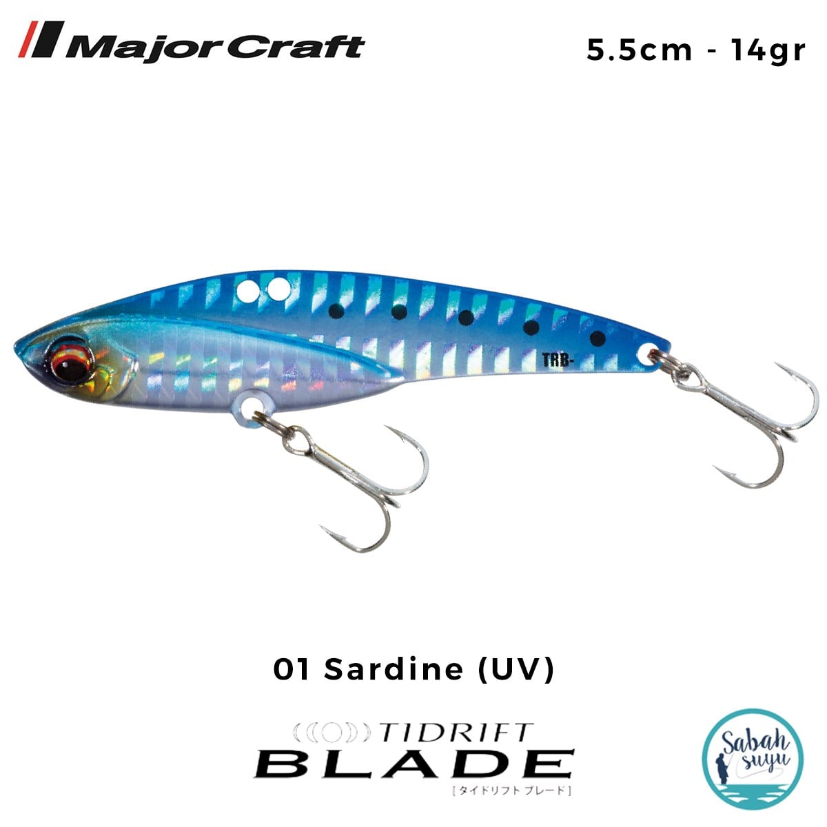 Major Craft Tidrift Blade 5.5cm 14gr #01 Sardine (UV) Vibrasyon Maket Balık