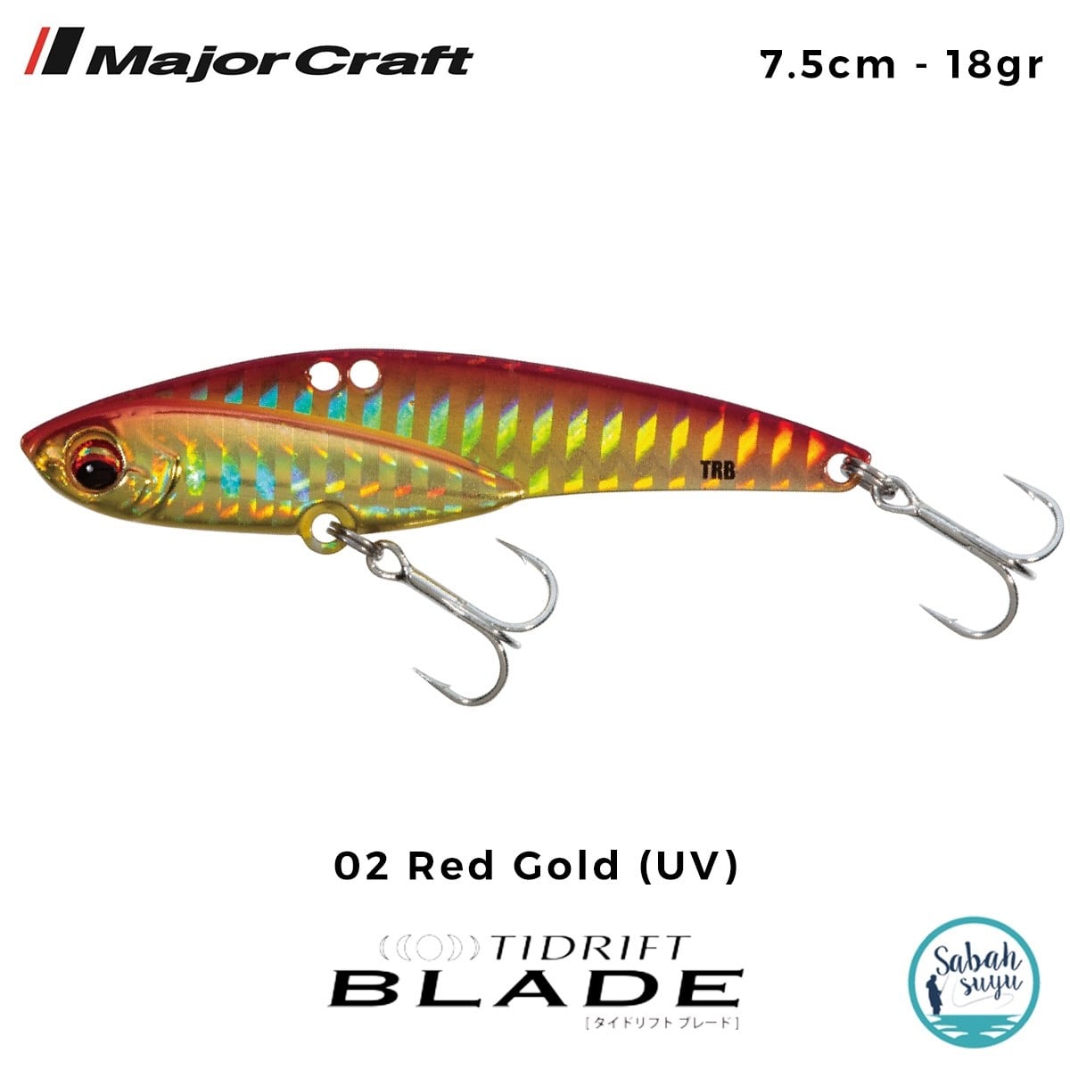 Major Craft Tidrift Blade 7.5cm 18gr #02 Red Gold (UV) Vibrasyon Maket Balık
