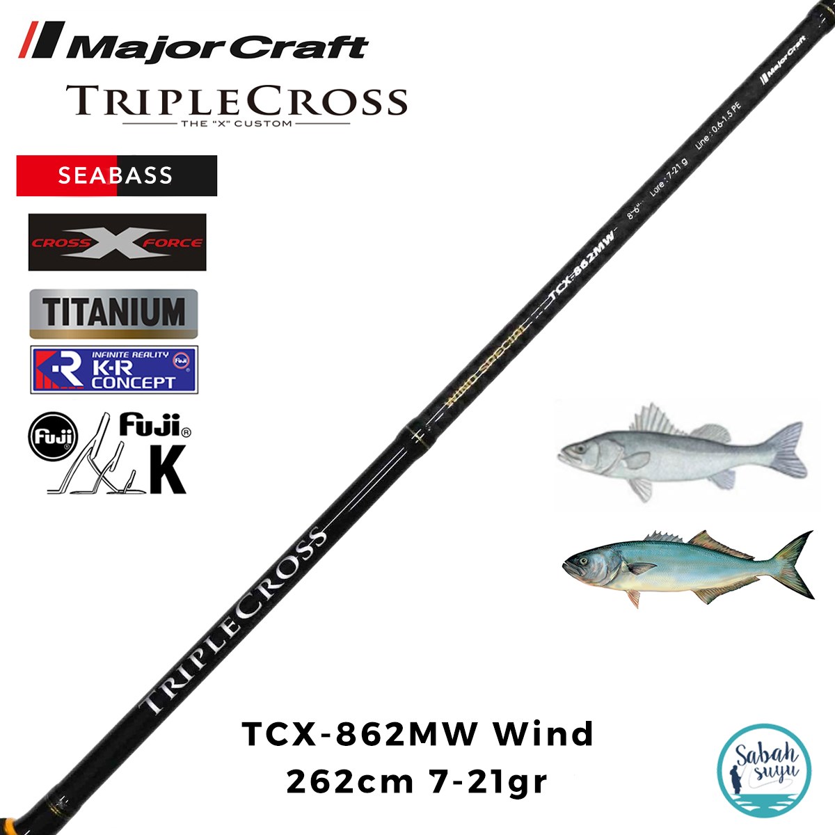Major Craft Triple Cross TCX-862MW Wind 2.62mt 7-21gr (2P) Spin Kamış