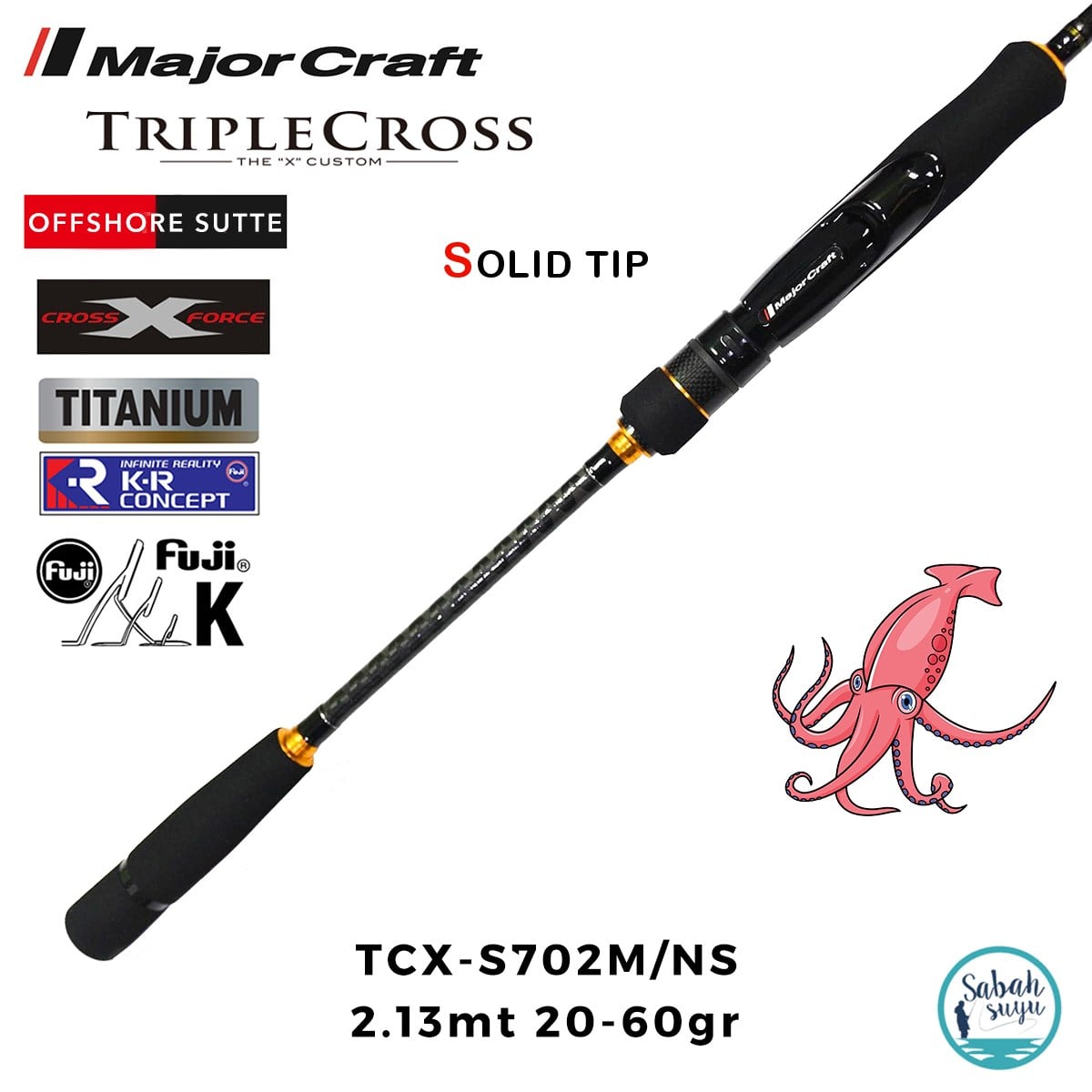 Major Craft Triple Cross TCX-S702M/NS Offshore Sutte 2.13mt 20-60gr (2P) Kalamar Spin Kamış