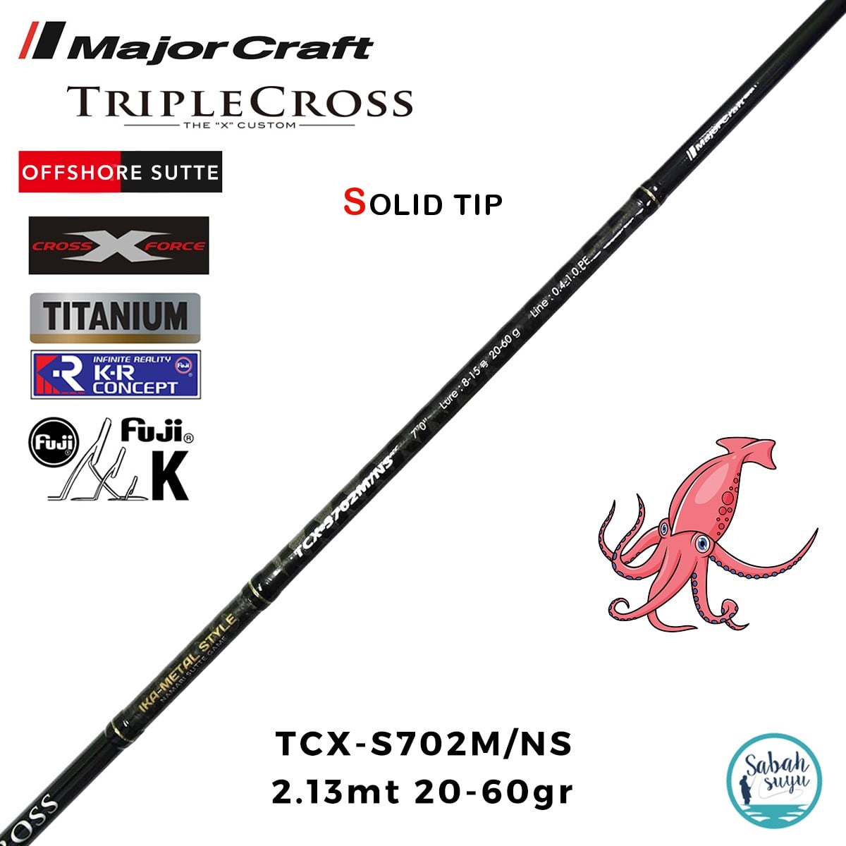 Major Craft Triple Cross TCX-S702M/NS Offshore Sutte 2.13mt 20-60gr (2P) Kalamar Spin Kamış