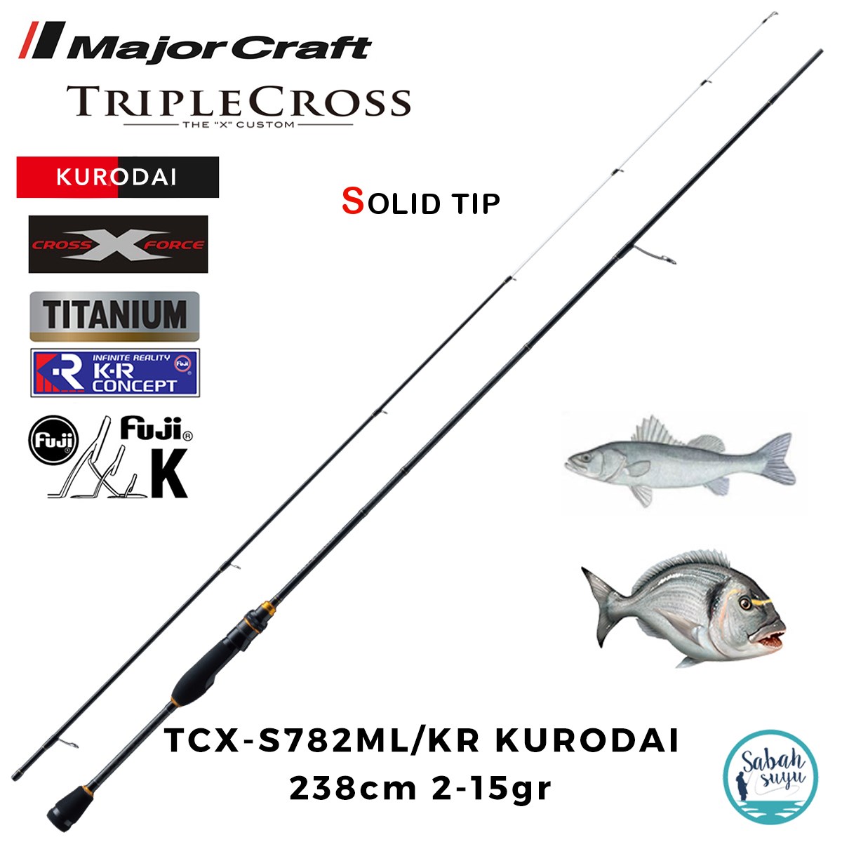 Major Craft Triple Cross TCX-S782ML/KR Kurodai 238cm 2-15gr (2P) LRF Kamış