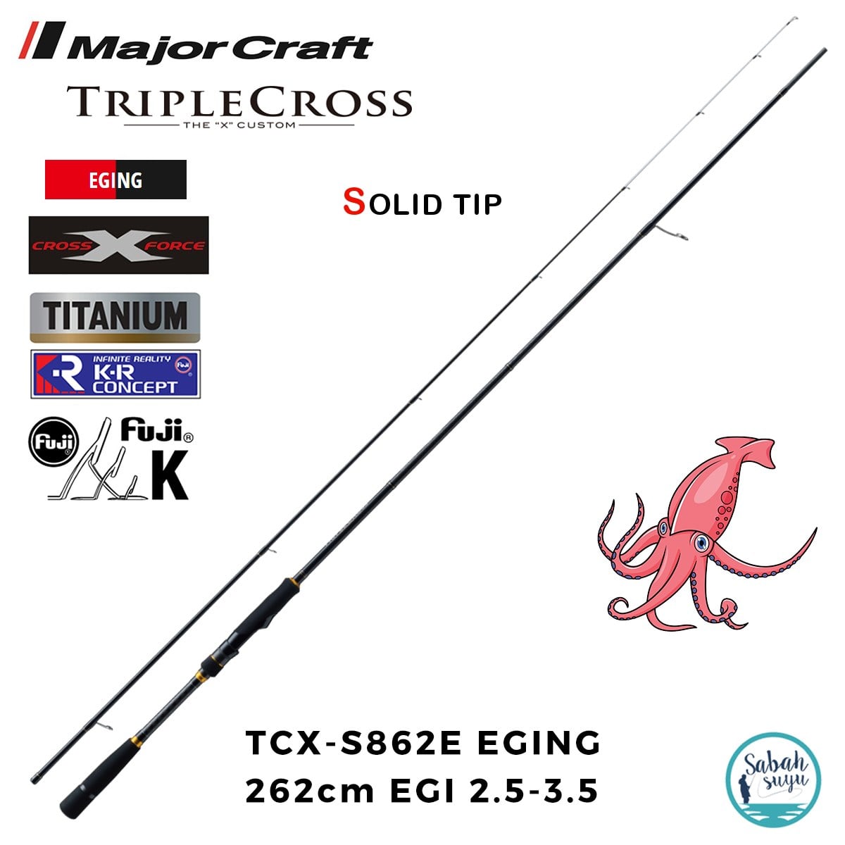Major Craft Triple Cross TCX-S862E Eging Solid 262cm EGI 2.5-3.5 (2P) Spin Kamış