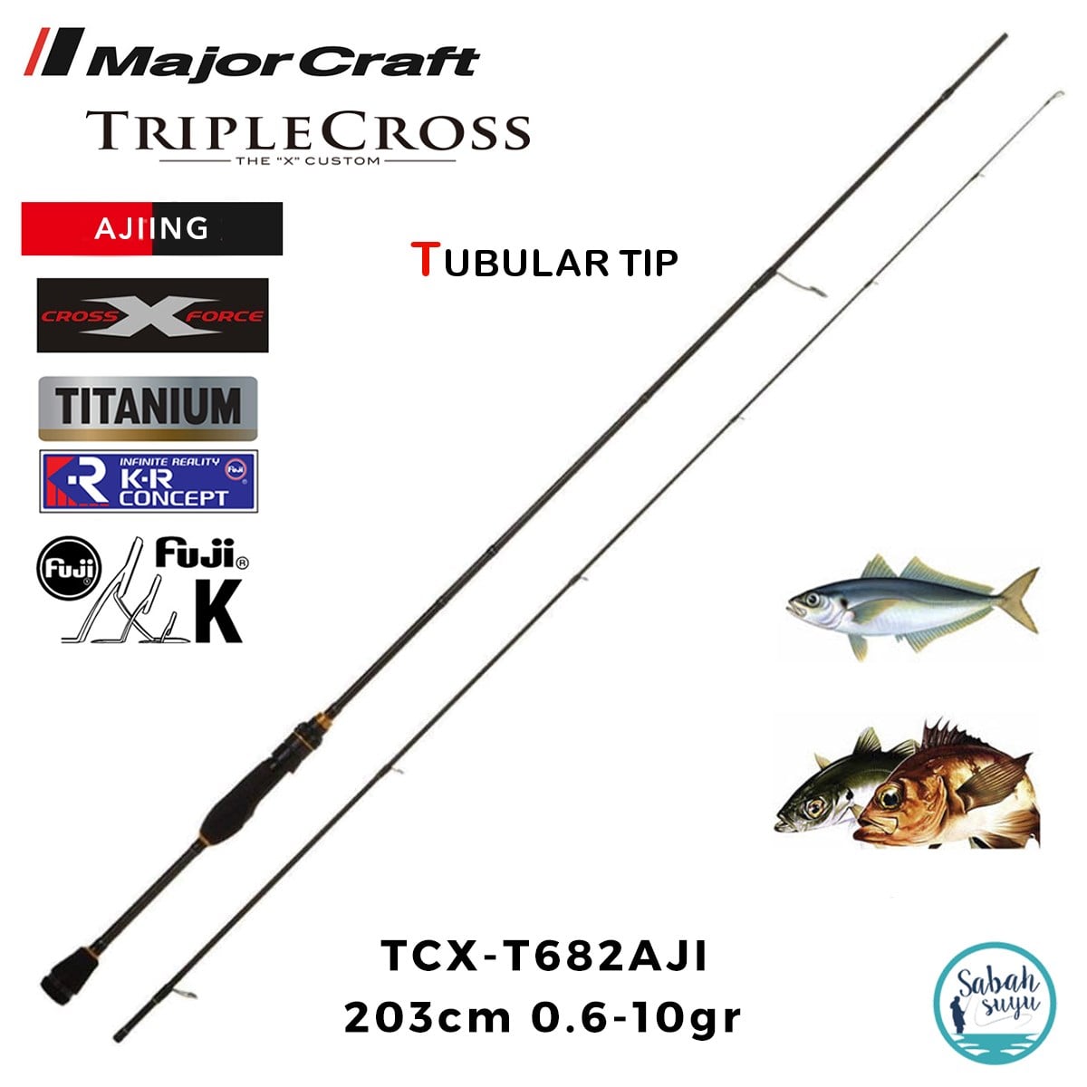 Major Craft Triple Cross TCX-T682AJI Tubular 2.03mt 0.6-10gr (2P) LRF Kamış