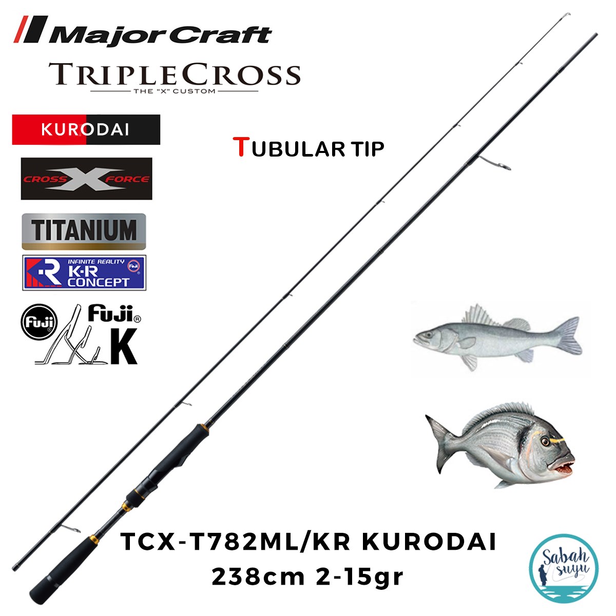 Major Craft Triple Cross TCX-T782ML/KR Kurodai 238cm 2-15gr (2P) LRF Kamış