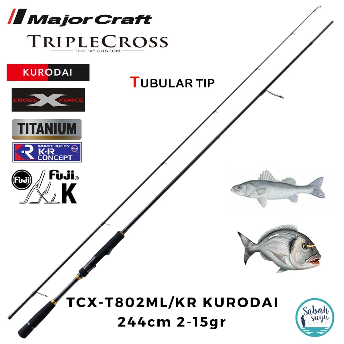 Major Craft Triple Cross TCX-T802ML/KR Kurodai 244cm 2-15gr (2P) LRF Kamış