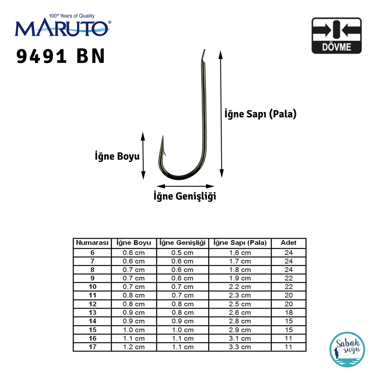 Maruto 9491 BN Düz Tekli İğne Siyah #14 (15 adet)