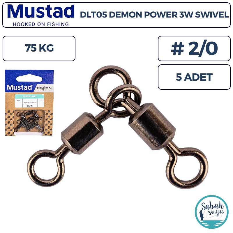 Mustad Demon DLT05 Kombi Fırdöndü #2/0 75kg (5 Adet)