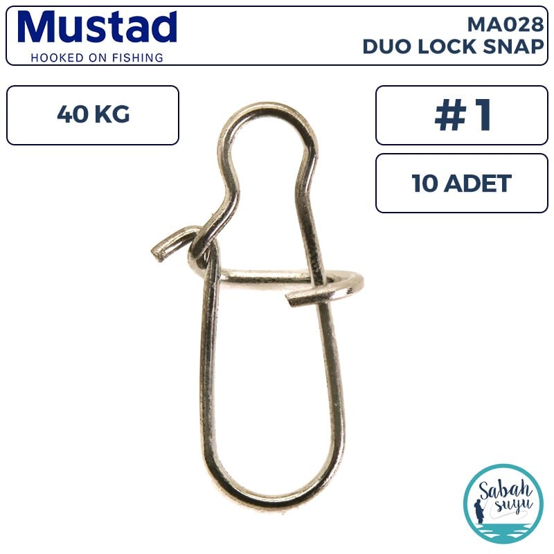 Mustad MA028 Duo Lock Snap Klips #1 40kg (10 Adet)