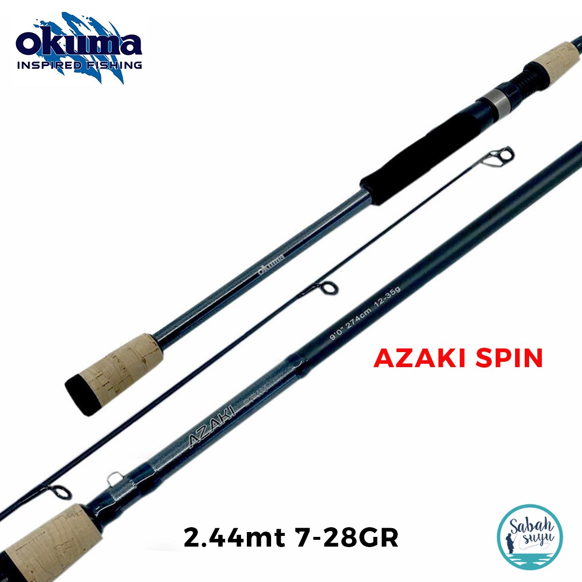 Okuma Azaki Spin 2.44mt 7-28gr (2P) Spin Kamış