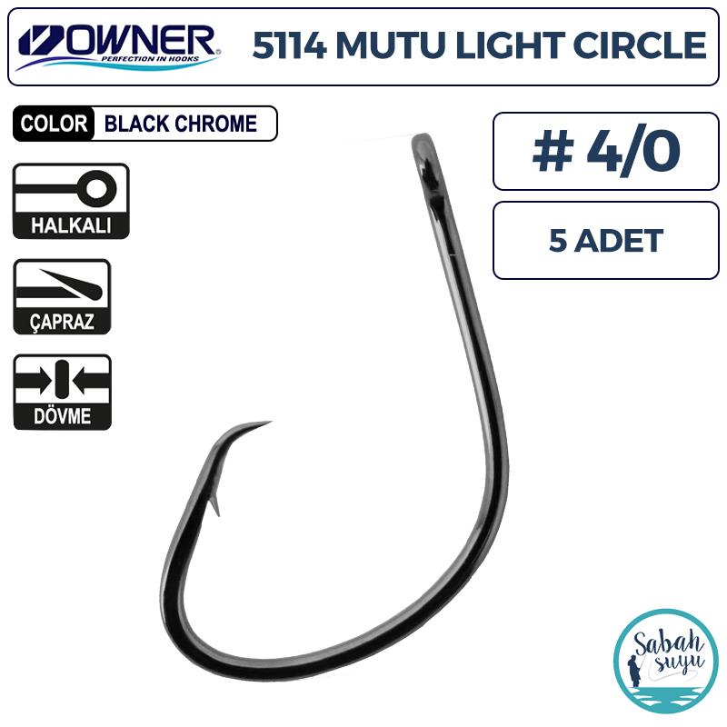 Owner 5114 Mutu Light Circle Delikli İğne #4/0 (5 Adet) Siyah Krom