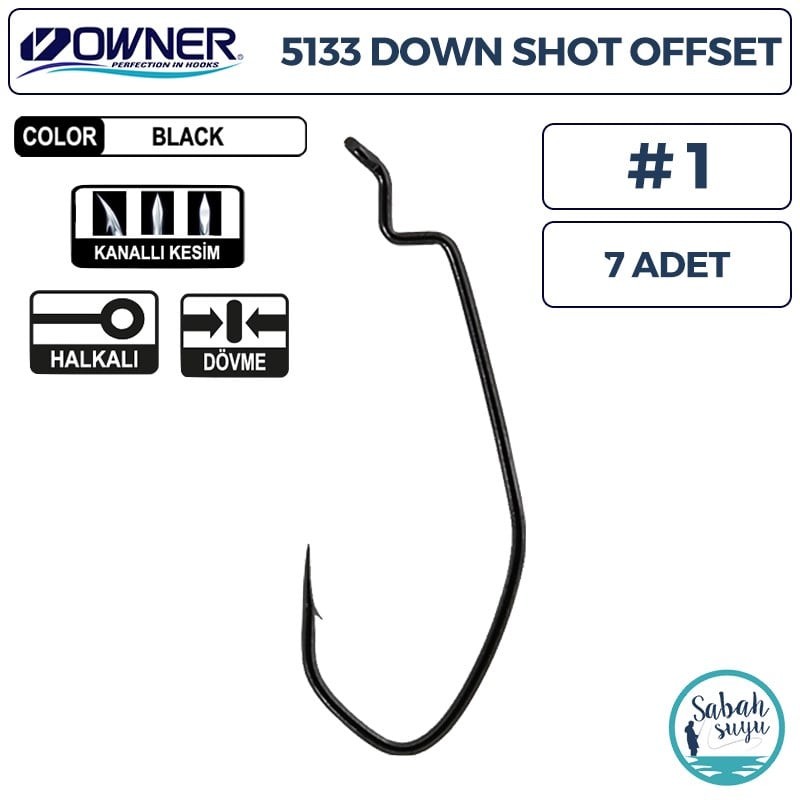 Owner 5133 Down Shot Offset İğne Siyah #1 (7 Adet)