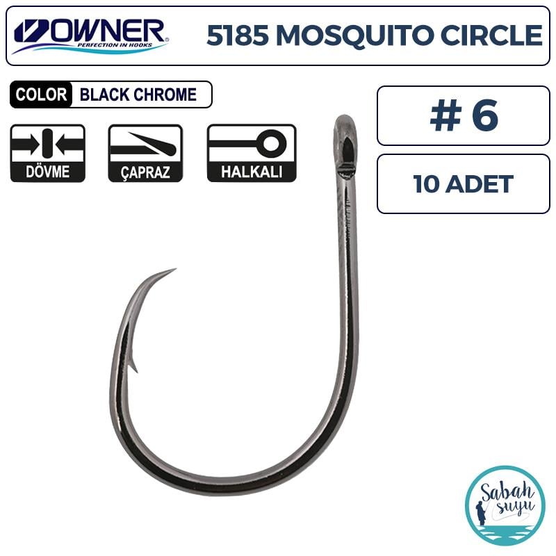 Owner 5185 Mosquito Circle Delikli İğne #6 (10 Adet) Siyah
