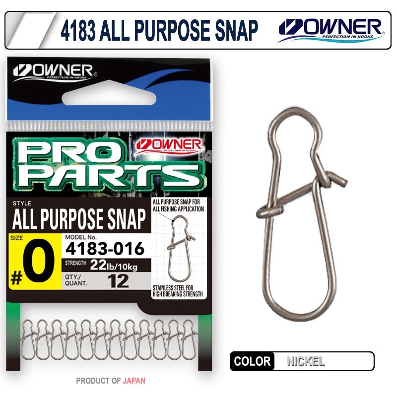 Owner All Purpose Snap Klips No:0 10mm 10kg