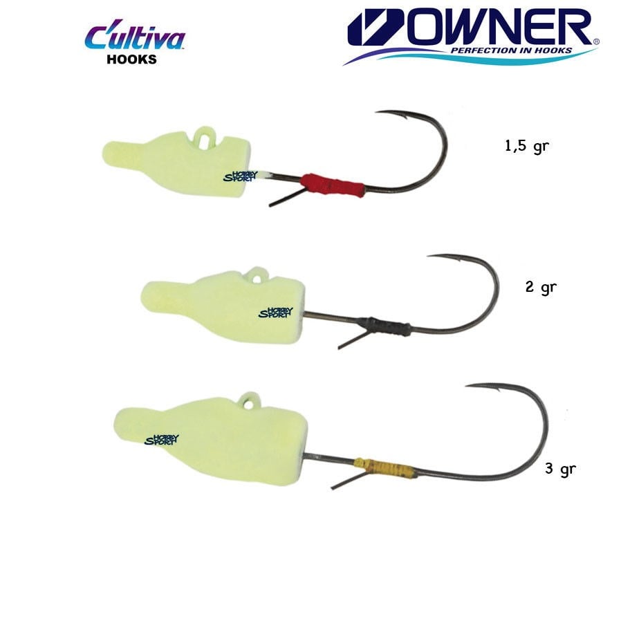 Owner JH-83G Mebaru Dama Glow Jighead 2.0 gr #8