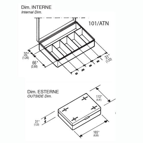 Plastica Panaro 101/ATN 6 Gözlü Kutu 165X112X31mm.