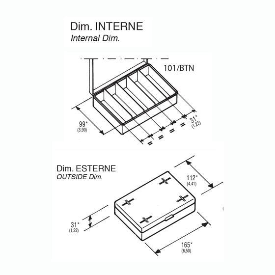 Plastica Panaro 101/BTN 5 Gözlü Kutu 165X112X31mm.
