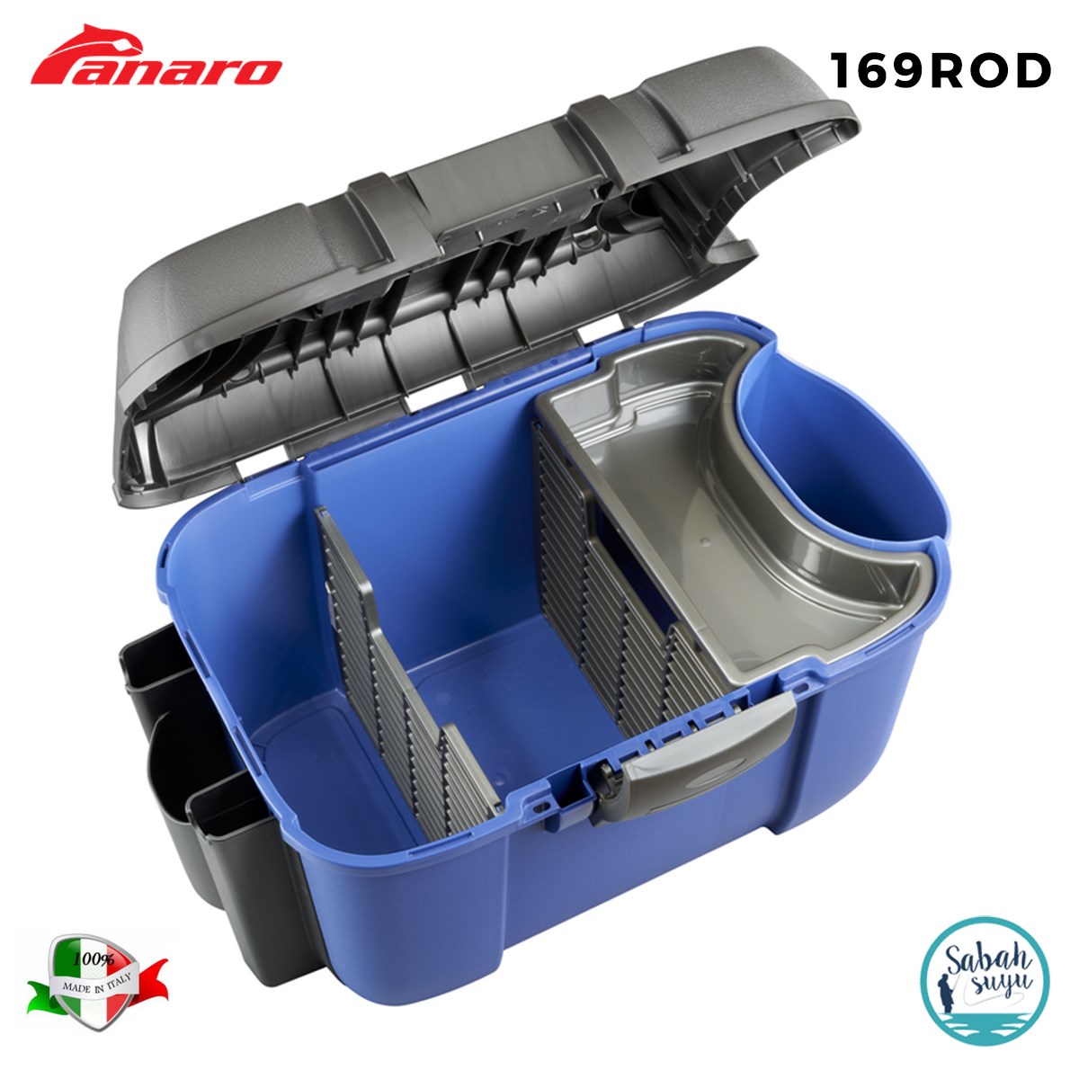 Plastica Panaro 169ROD Kamış Yuvalı Takım Çantası 525X340X4300mm Gri Mavi