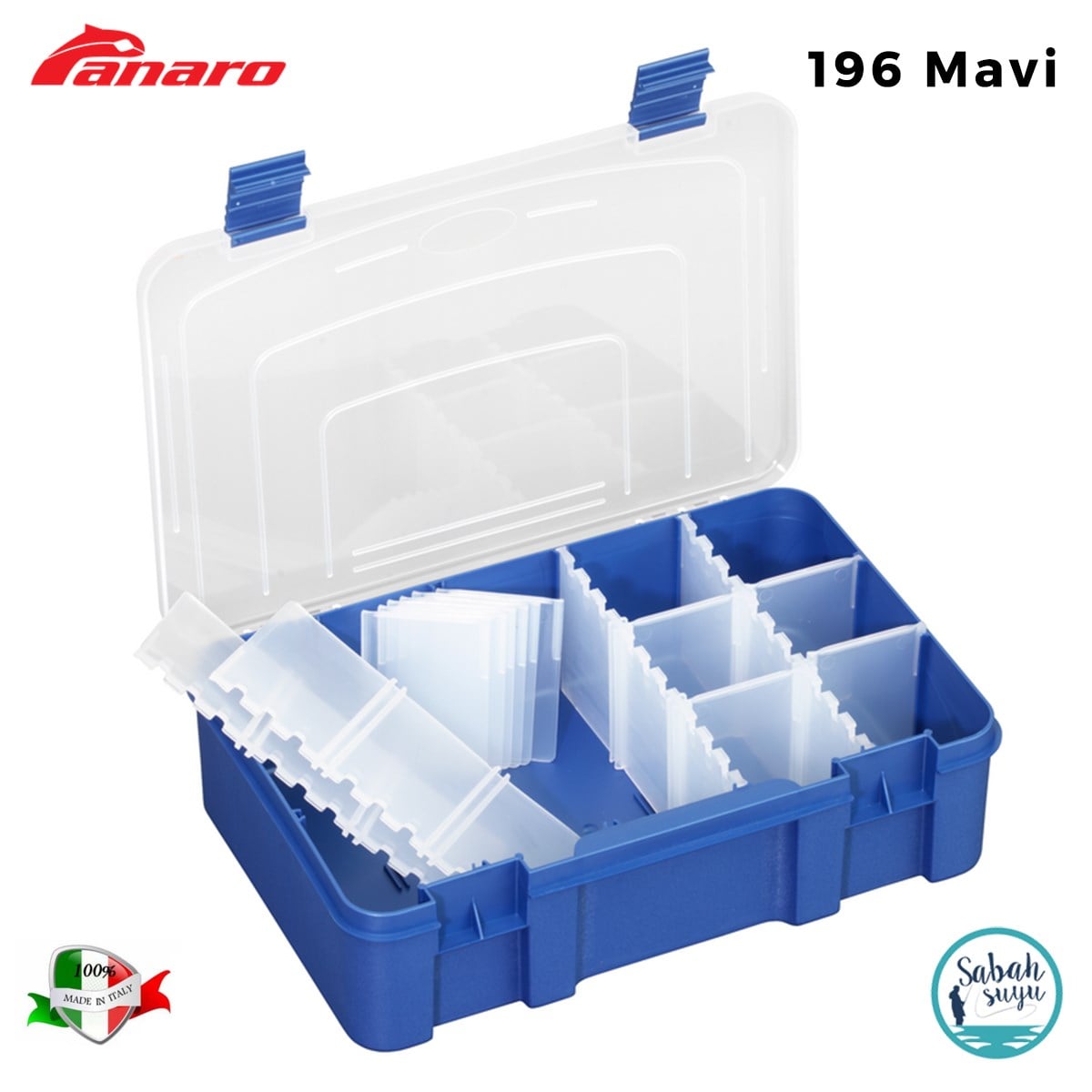 Plastica Panaro 196 Scatola Bölmeli Kutu 276X188X75mm Mavi