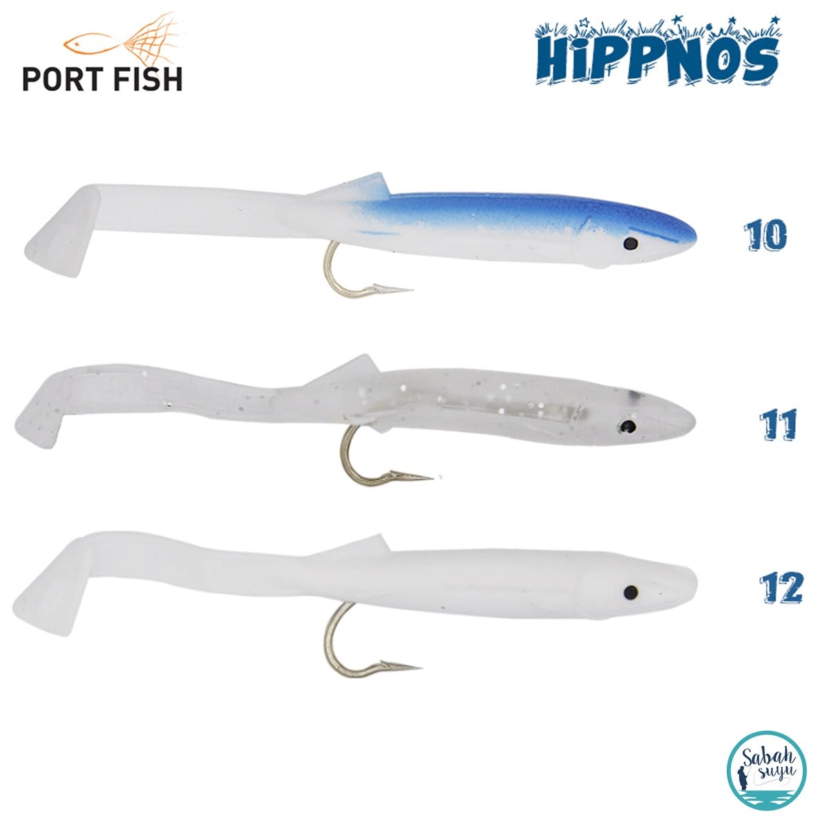 Portfish Hippnos İğneli Silikon Balık 10.5cm #11 Simli Şeffaf (3 Adet)