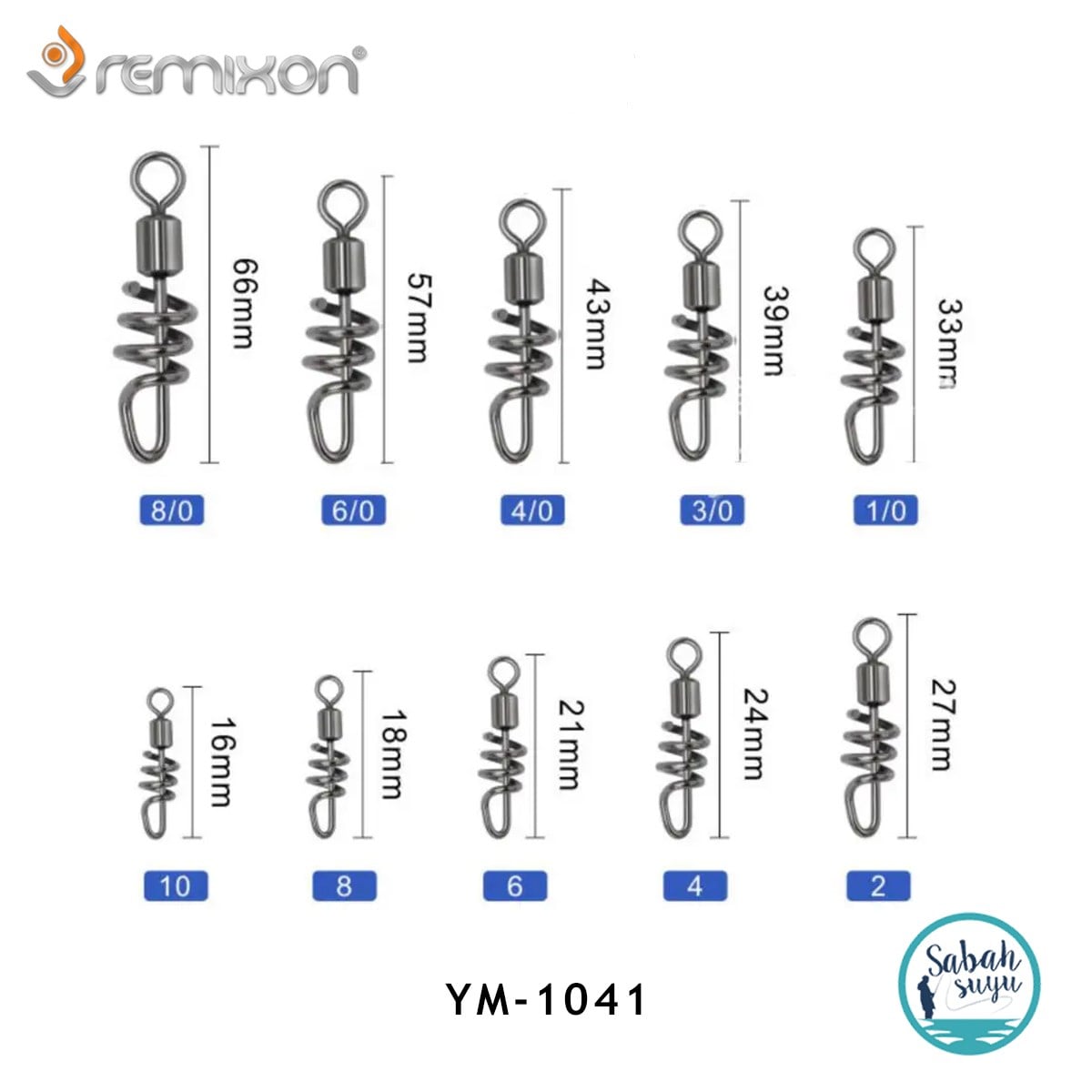 Remixon YM-1041 Rulmanlı Fırdöndü Spiral Klips No:4 (10 Adet)
