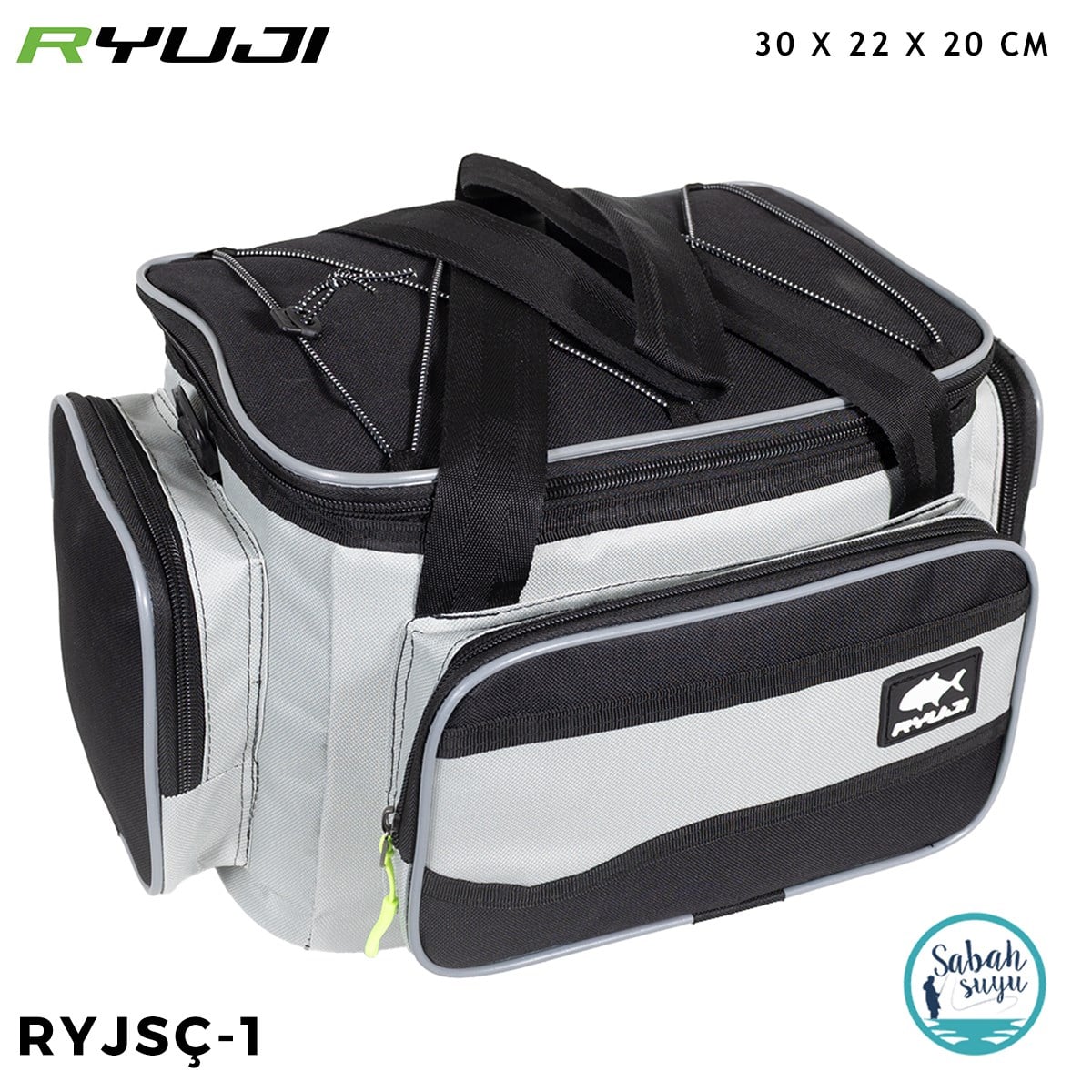Ryuji RYJSÇ-1 Spin Balıkçı Çantası 30X22X20cm Gri-Siyah