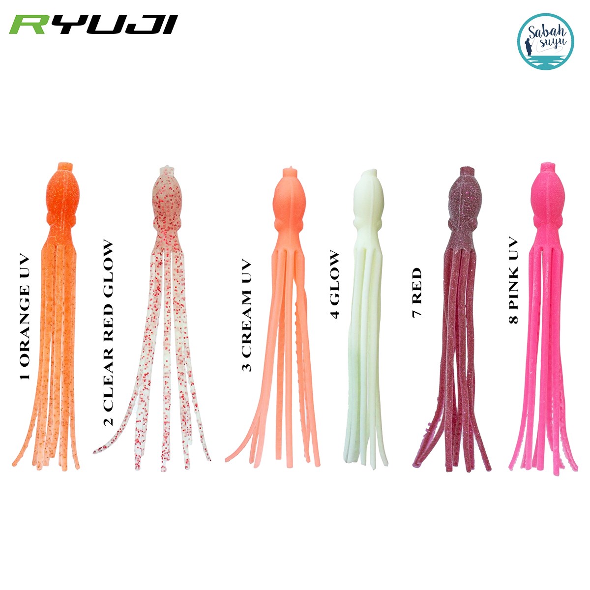 Ryuji Silikon Ahtapot 11.5cm (4 Adet) #8  Pink UV