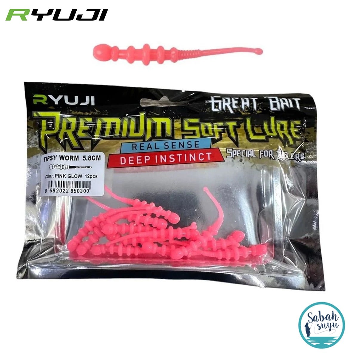 Ryuji Tipsy Worm 5.8cm Silikon LRF Kurt Pink Glow