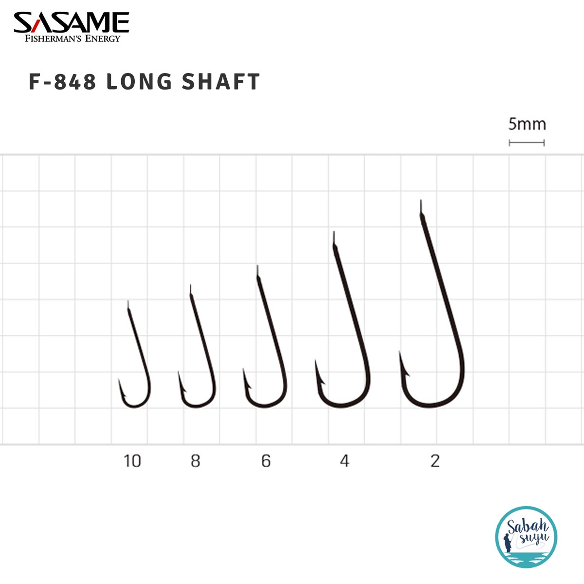 Sasame F-848 Long Shaft İğne #10 (24Ad) Siyah