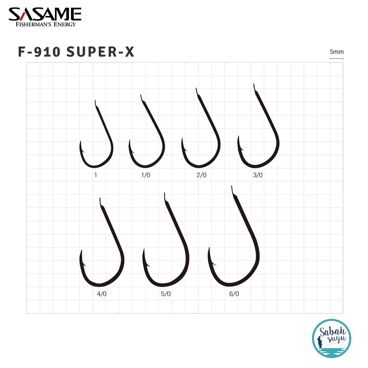Sasame F-910 Super-X Halkalı İğne #1 (8Ad) Siyah