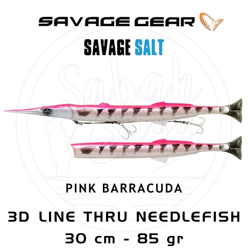 Savage Gear 3D Line Thru Needlefish Pulsetail 2+1 30cm 85gr Pink Barracuda