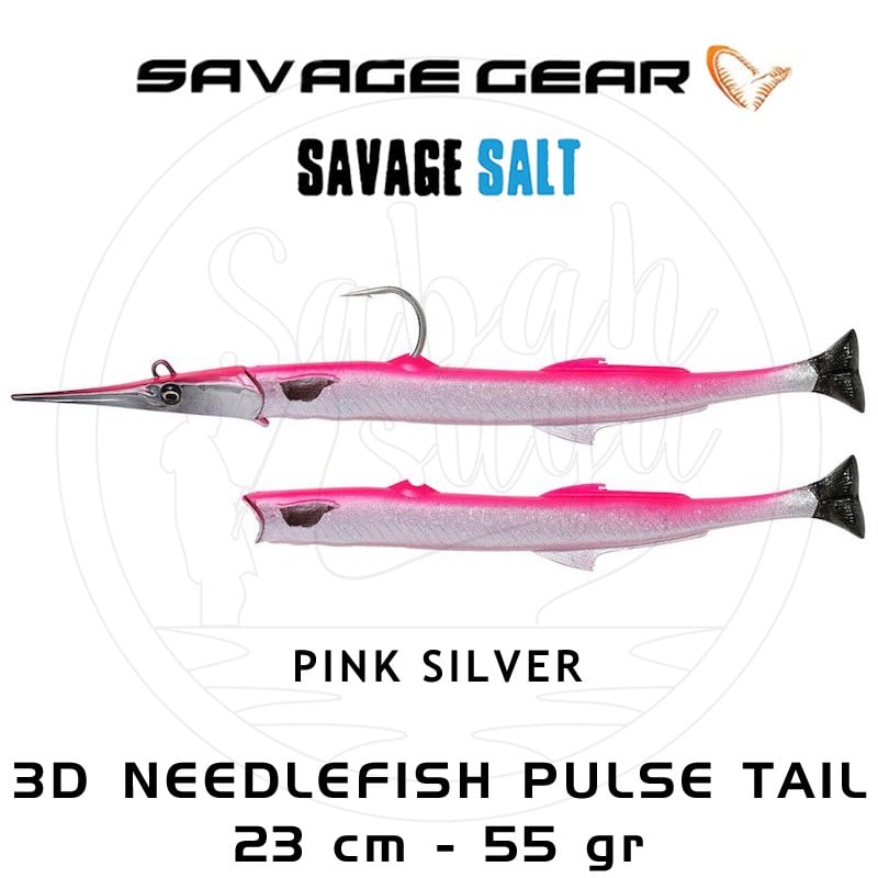 Savage Gear 3D Needlefish Pulsetail 2+1 23cm 55gr Pink Silver
