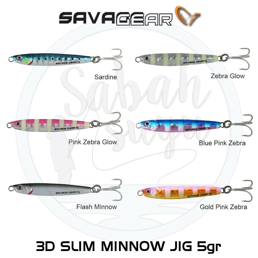 Savage Gear 3D Slim Minnow Baby Jig 5g 4.6cm Blue Pink Zebra
