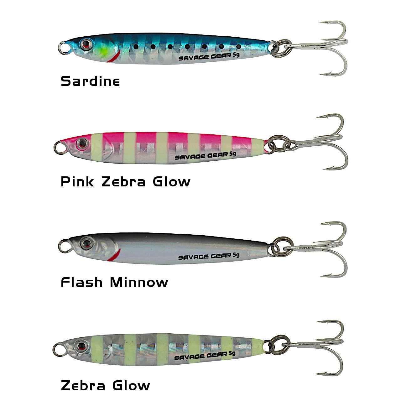 Savage Gear 3D Slim Minnow Baby Jig 5g 4.6cm Zebra Glow