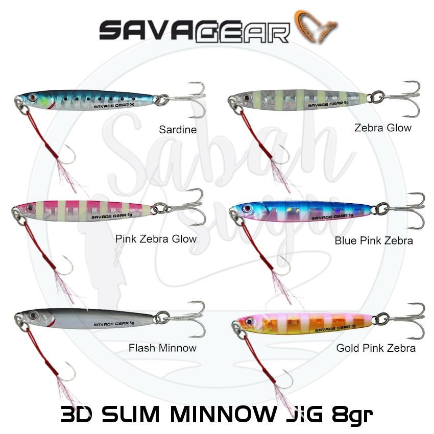 Savage Gear 3D Slim Minnow Baby Jig 8g 5.4cm Gold Pink Zebra