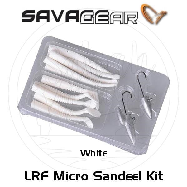 Savage Gear LRF Micro Sandeel Kit 12 Parça (1+1.5+5) Suni Yem White