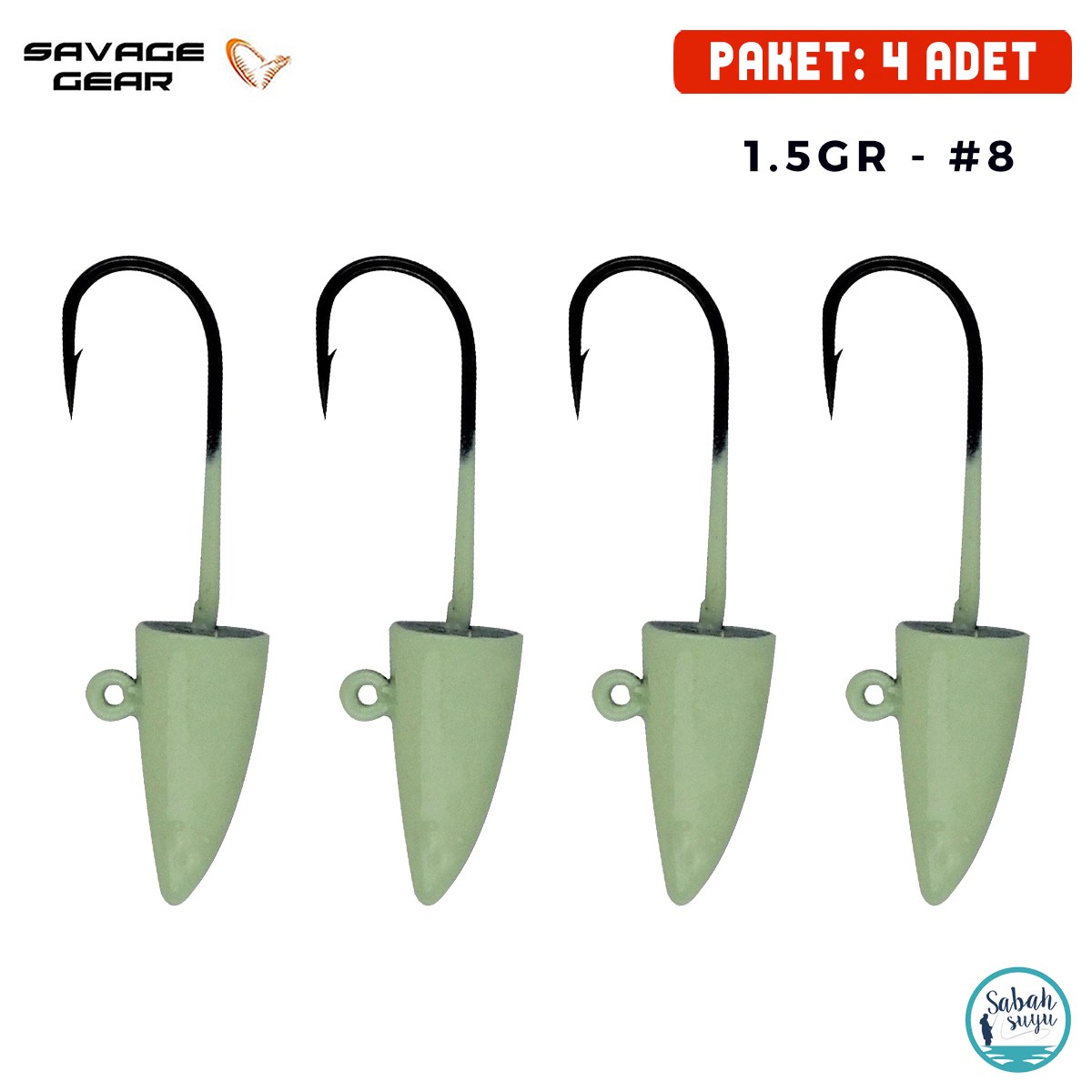 Savage Gear Micro Sandeel LRF Jighead 1.5gr #8 (4 Adet) Glow