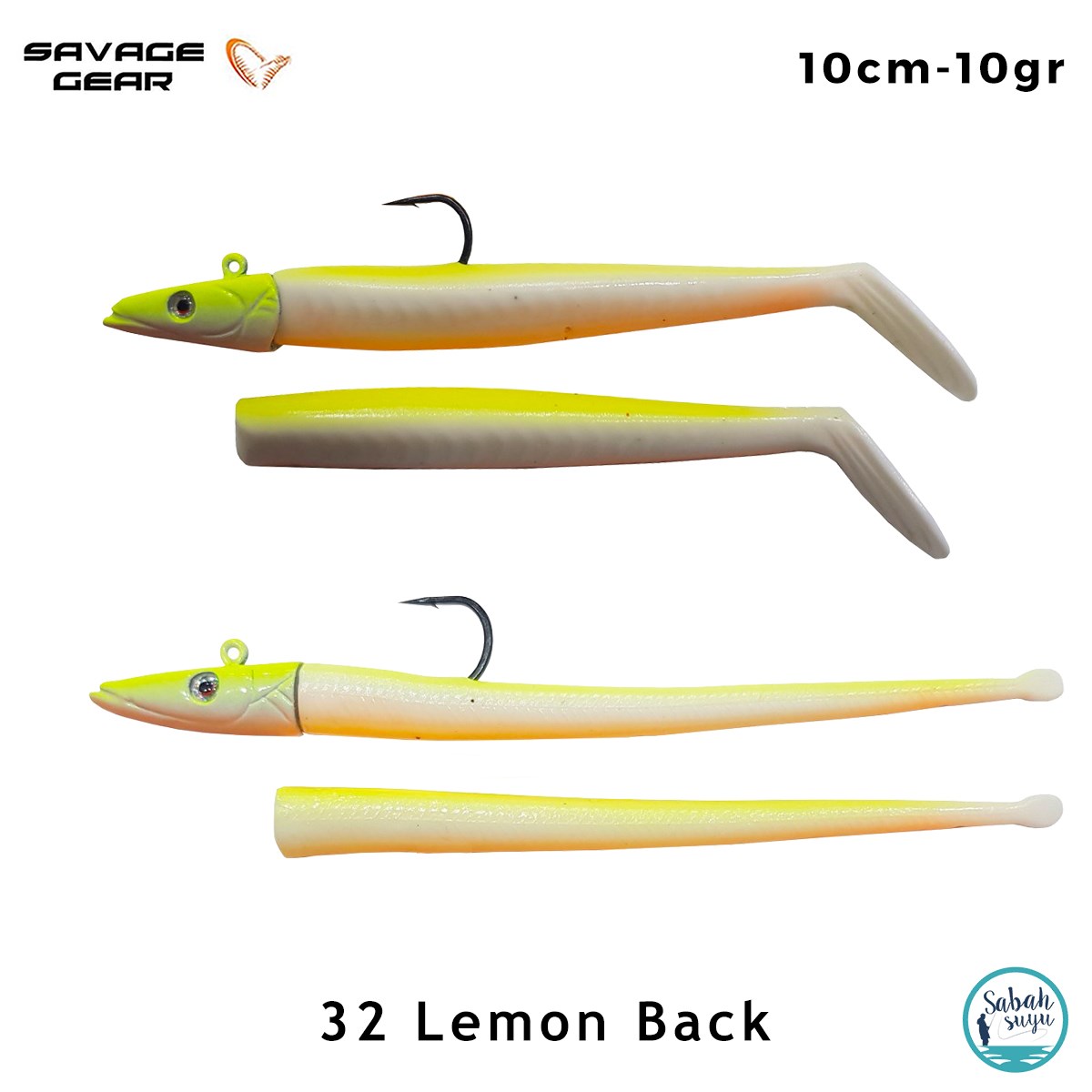 Savage Gear Sandeel - Slug 10cm 10gr. Combo (4+2) Lemon Back
