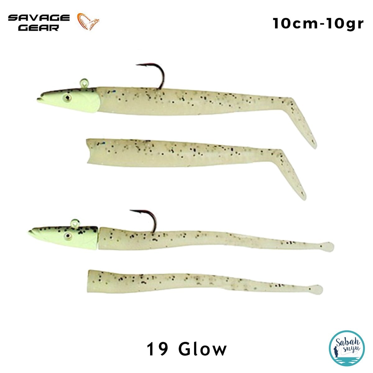 Savage Gear Sandeel - Slug 10cm 10gr. Combo (4+2) Glow