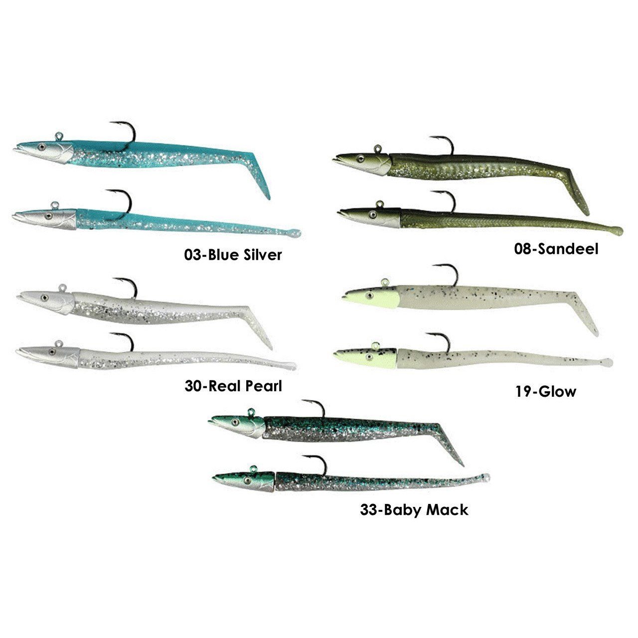 Savage Gear Sandeel - Slug 10cm 10gr. Combo (4+2) Glow