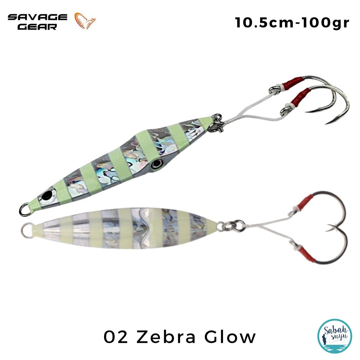 Savage Gear Squish Jig 10.5cm 100gr 02 Zebra Glow
