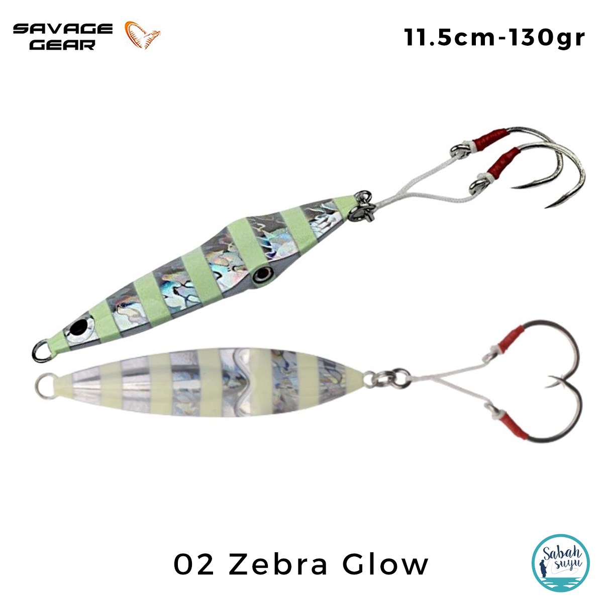 Savage Gear Squish Jig 11.5cm 130gr 02 Zebra Glow