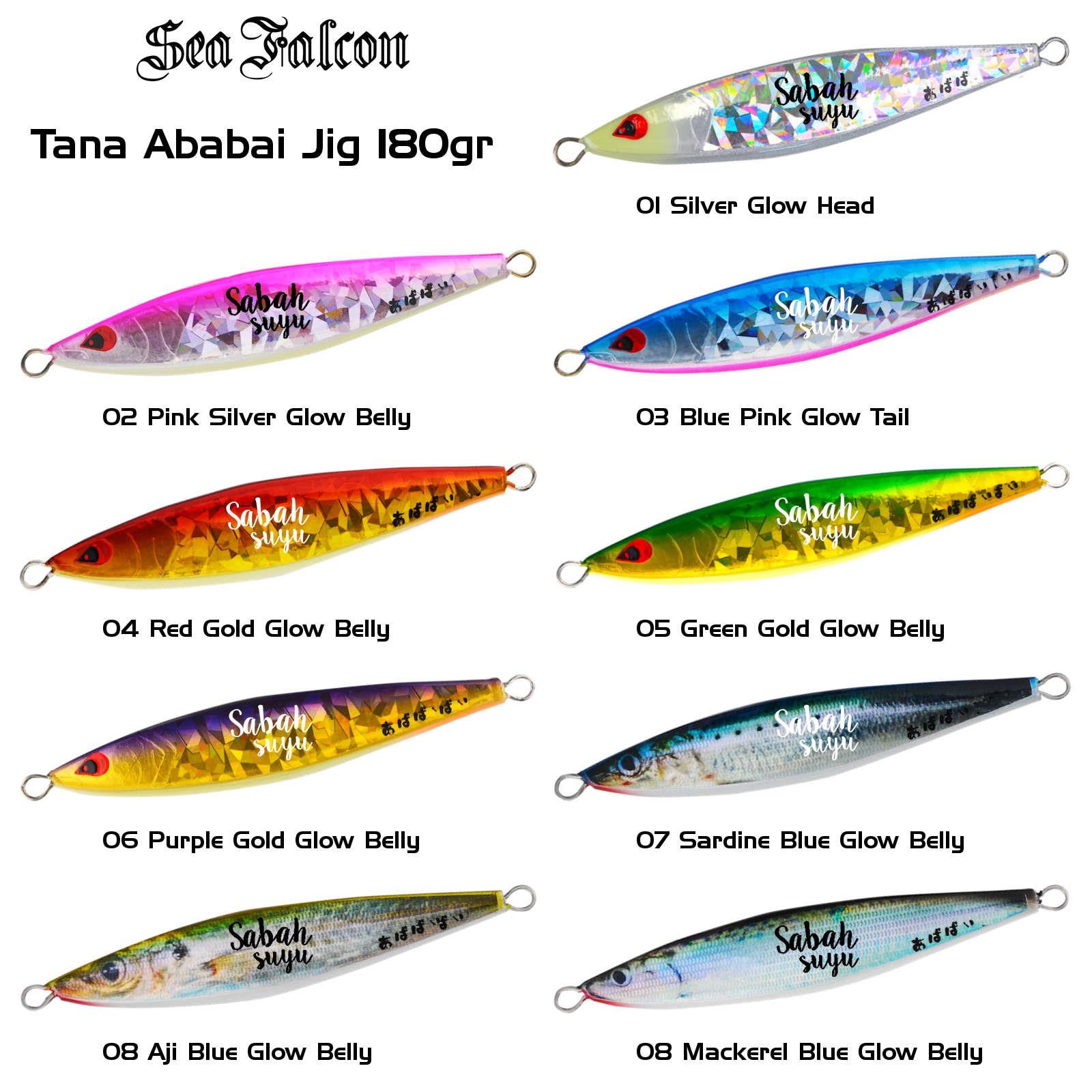 Sea Falcon Ababai Jig 180gr 05 Green Gold Glow Belly