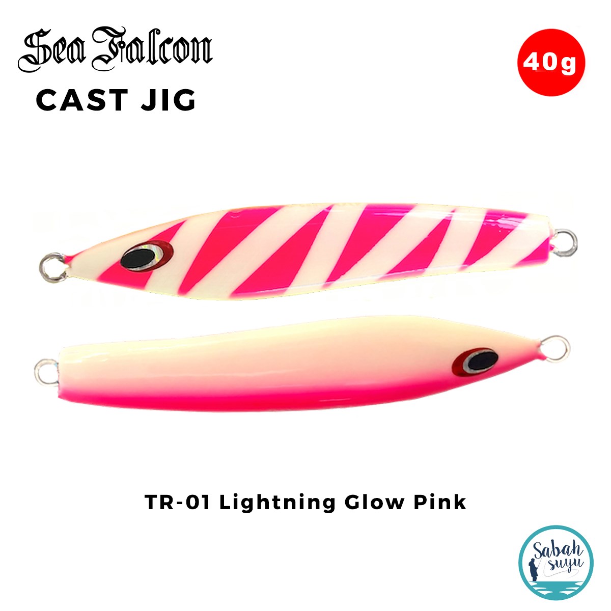 Sea Falcon Cast Jig 40gr TR-01 Lightning Glow Pink