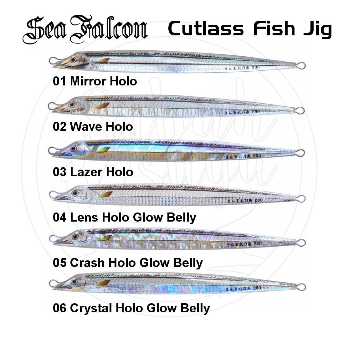 Sea Falcon Cutlass Fish Jig 180gr 10 Barracuda Glow Belly