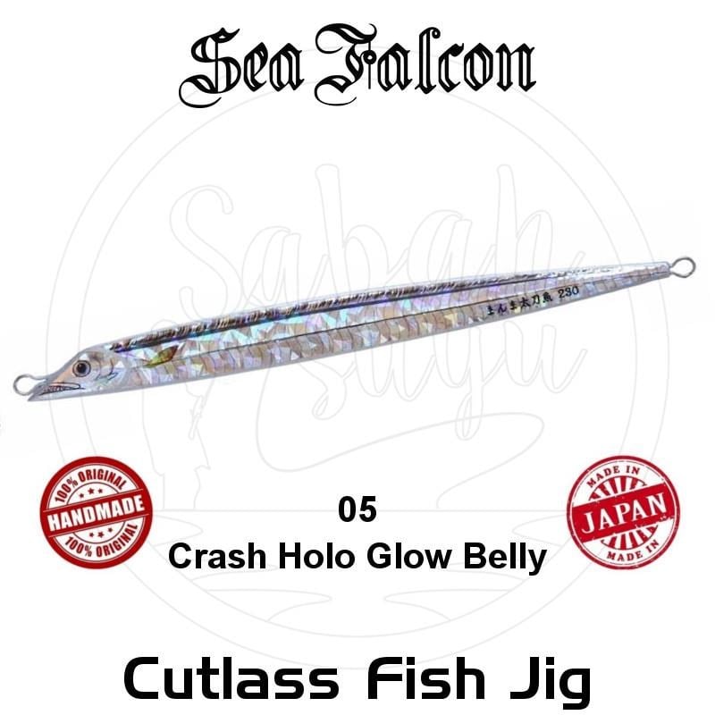 Sea Falcon Cutlass Fish Jig 180Gr. 05 Crash Holo Glow Belly