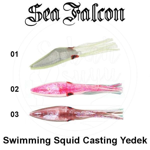 Sea Falcon Swimming Squid Casting Yedek Silikon Kalamar 12cm 03