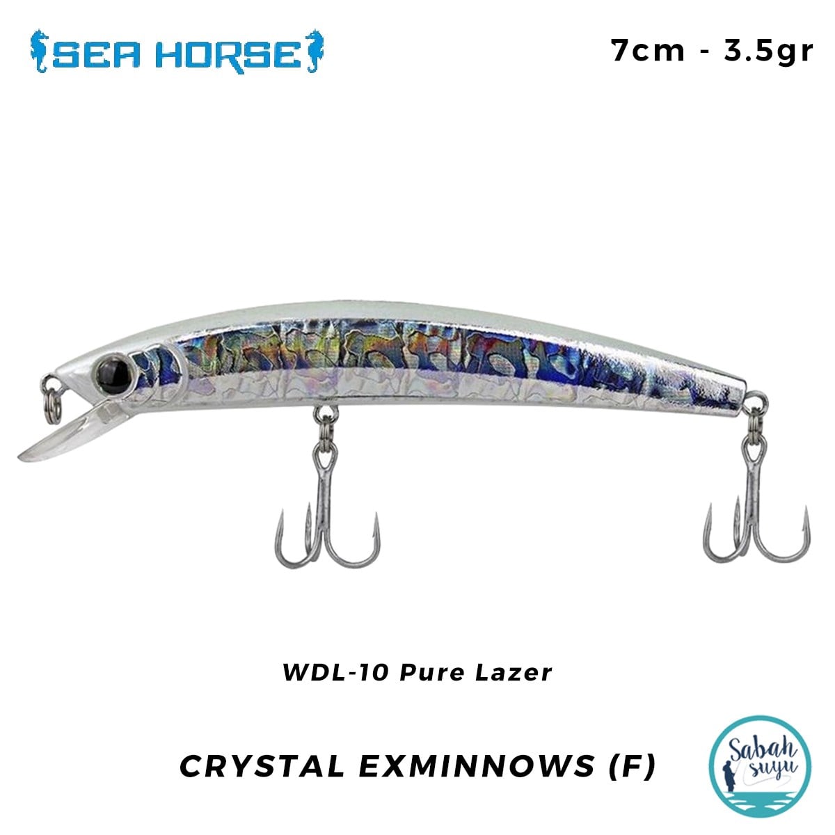 Sea Horse Crystal Exminnows (F) 7cm 3.5gr WDL-10 Pure Lazer