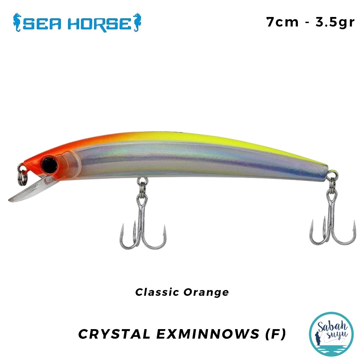 Sea Horse Crystal Exminnows (F) 7cm 3.5gr Classic Orange